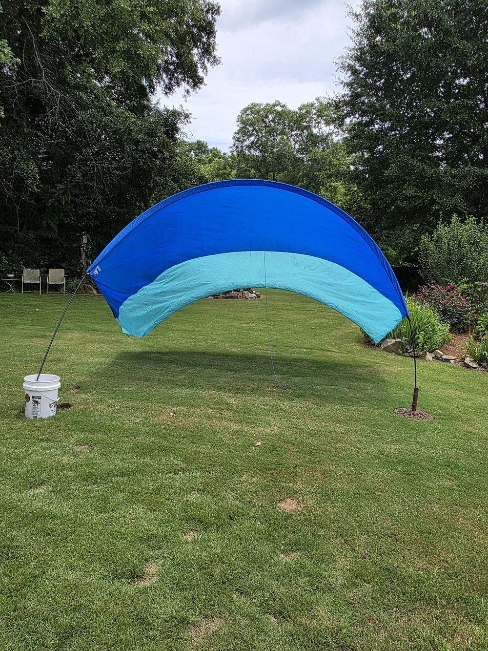Beach Sun Shelter Canopy - Aqua & Blue - Picture 4 of 5